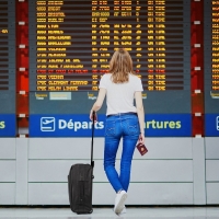 Troler cabina avion, 2 roti, 3 manere, negru, 48 x 32 x 23 cm, WE101